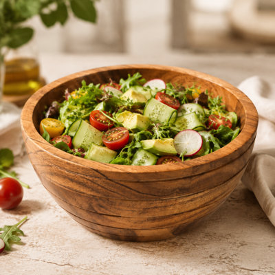  Handcrafted Grava Acacia Wood Bowl