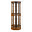 Vitrine de coin à 6 tablettes avec lumières, miroirs et tablettes réglables, chêne (ampoule E26 non incluse)-1447864696