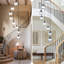 Modern Crystal Chandelier With Adjustable Height For High Ceilings, 8-Light Raindrop Pendant Fixture For Foyer, Staircase, And Entryway