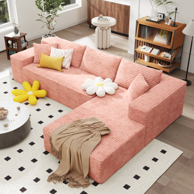 Seren Boneless 106" Cloud Sectional Couch With L-shape Chaise, No Assembly Required, Modern Modular Sofa With Deep Seat, Upholstered Couches For Living Room Bedroom, Plush