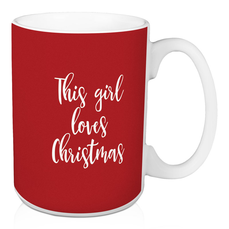 Grande tasse à café cette fille aime noël Hebden, Rouge