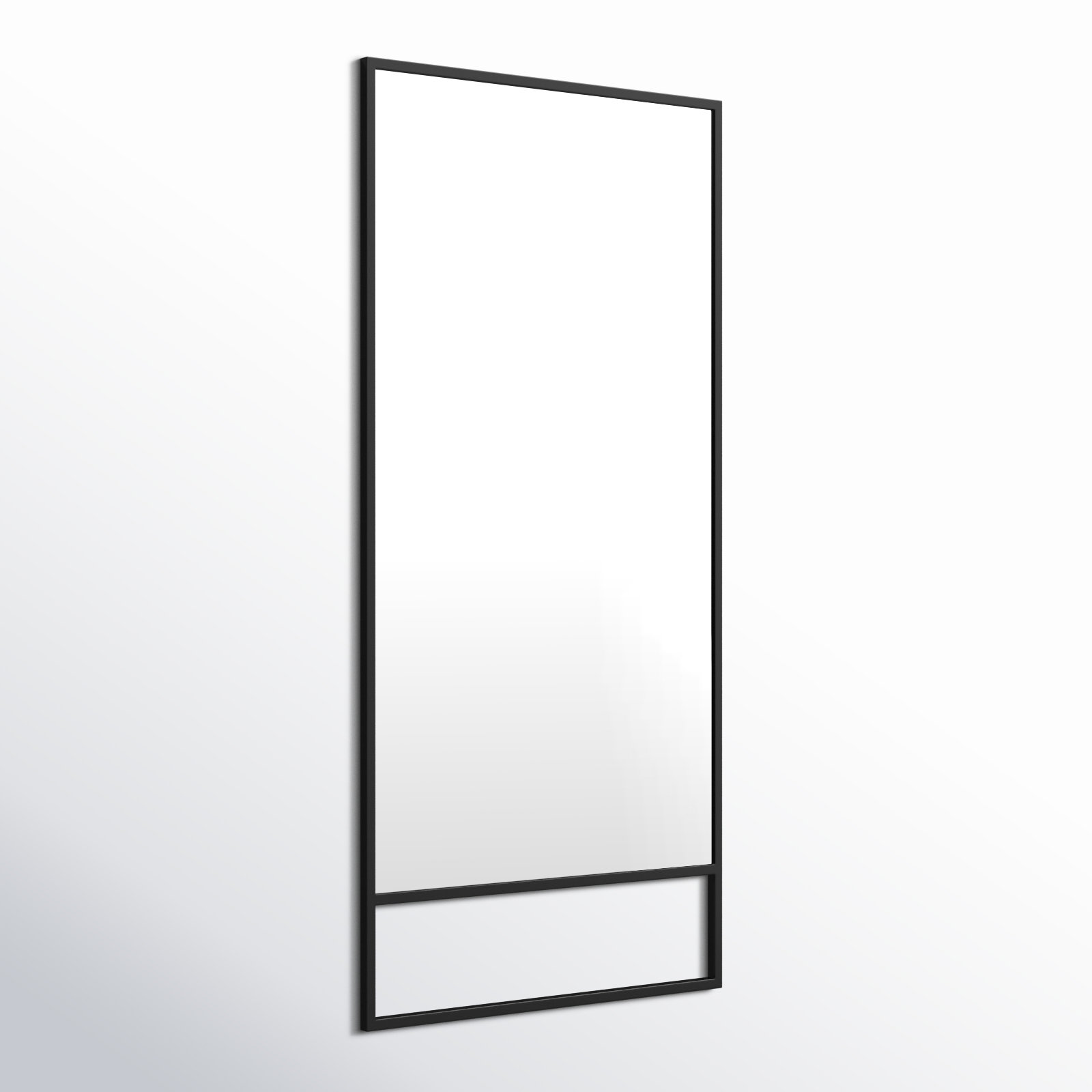 Overstreet Metal Flat Mirror, Black