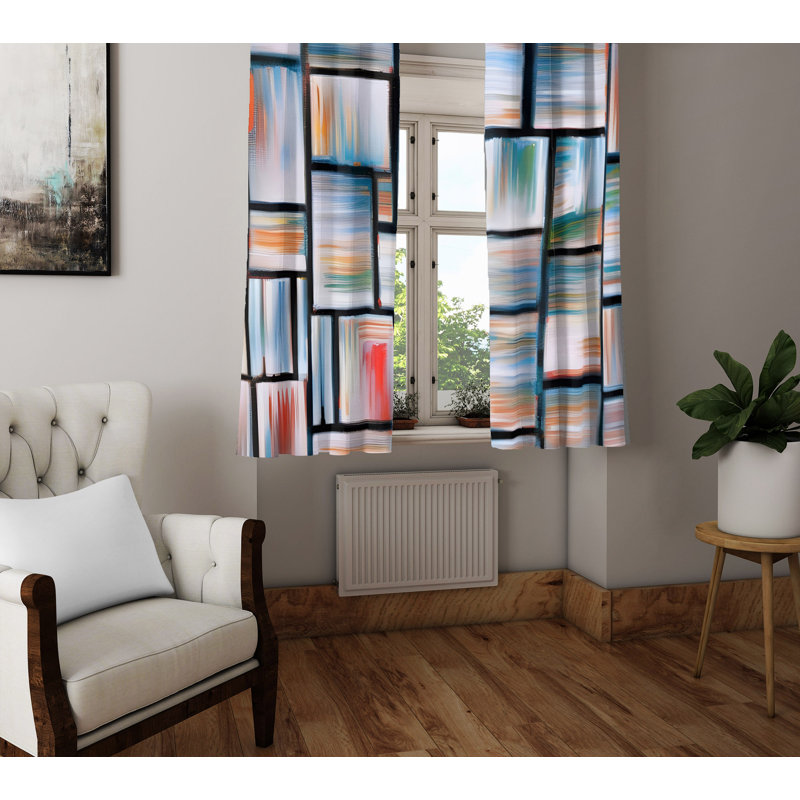 Paire de rideaux semi-transparents en polyester Deshawnte, L 20 po x L 82 po