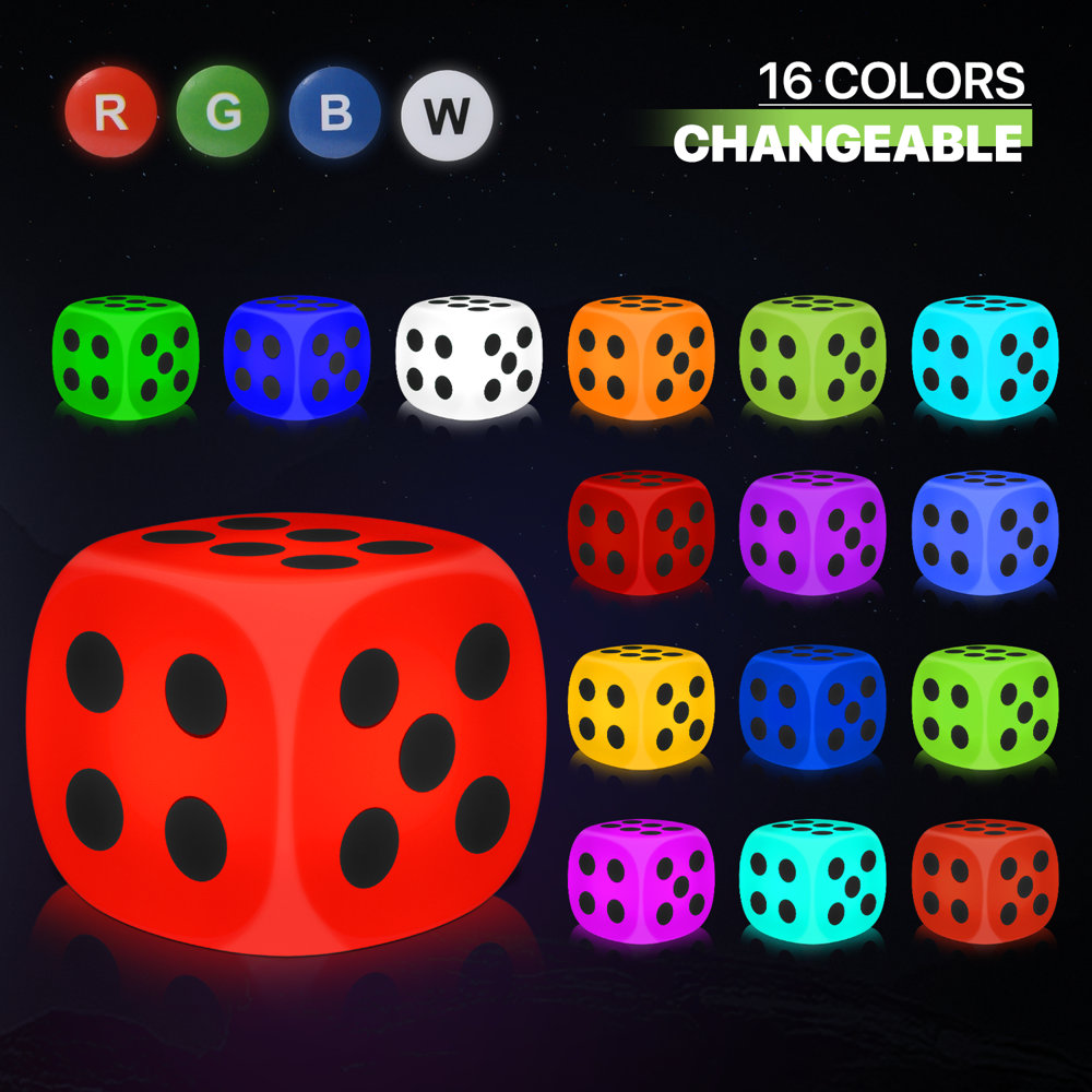 Color Dice Rigger DynaDice™ 15.8'' Plug-in Integrated LED Color Changing Giant Dice – Caedrea
