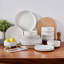 Ensemble de vaisselle 18 pièces en grès moderne comprenant assiettes, assiettes à dessert et bols à céréales, service pour 6-111122298