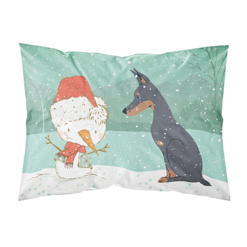 Snowman Christmas Microfiber, Doberman