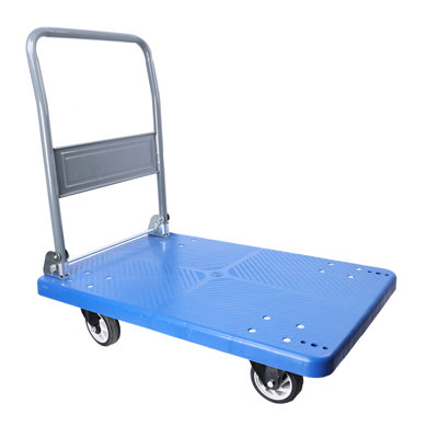 660 Lbs Capacity Collapsible Push Cart - Upgraded Foldable With Swivel Handle For Easy Transport Of Goods Heavy Duty Utility Platform Multi-purpose Use