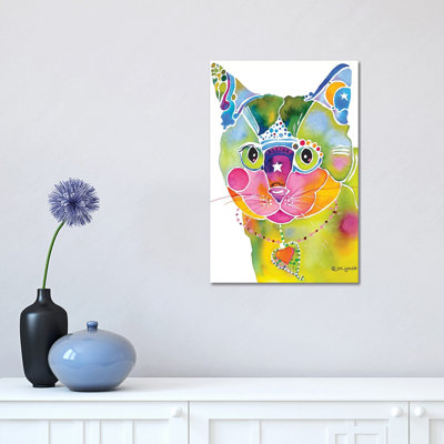 Cat Whimsical 1 Piece Wrapped Canvas Wall Art