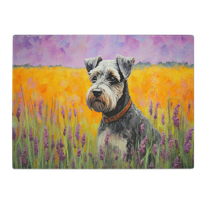 Schnauzer Colour Field  Glass Chopping Board