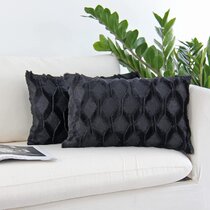 NATSUNO Relax 12X20 Pillow Cover,Relax Lumbar Throw Pillow Case,Throw  Pillows for Bedroom,Black Pillows Decorative Throw Pillows,Oblong Pillow