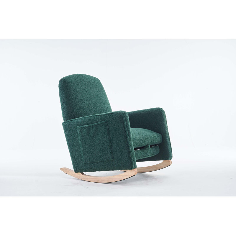 Chaise berçante en tissu avec repose-pieds réglable, Vert