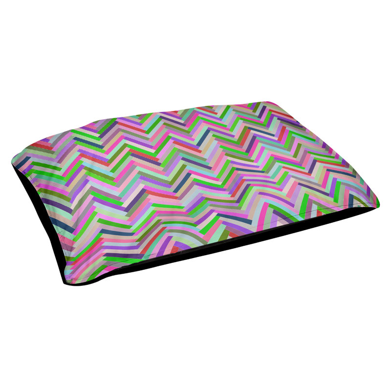 Coussin décoratif à chevrons, Petit (L 18 po x l 28 po), Utilisation intérieure / extérieure, Arc-en-ciel