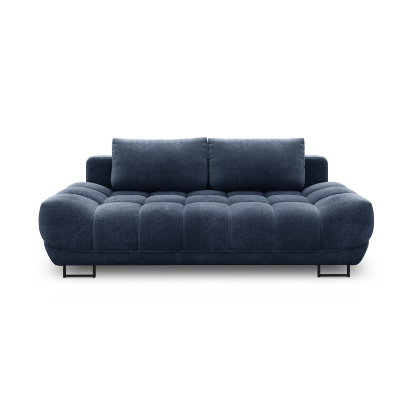 Nicolus 3 Seater Velvet Sofa Bed, Blue