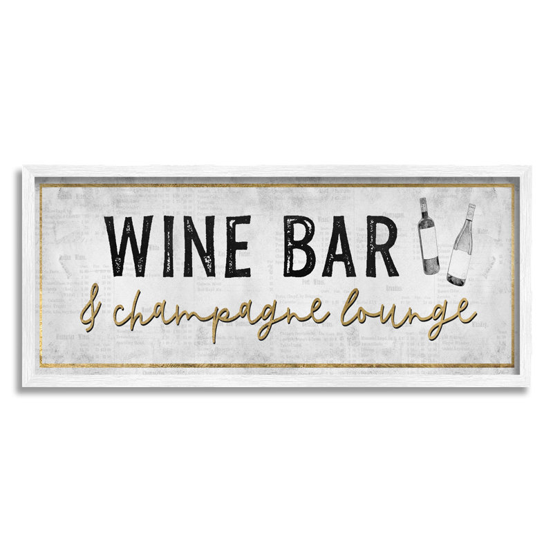 «Wine Bar Champagne Lounge», art de la toile rétro «XL» par Natalie Carpentieri, H 30 po x l 13 po