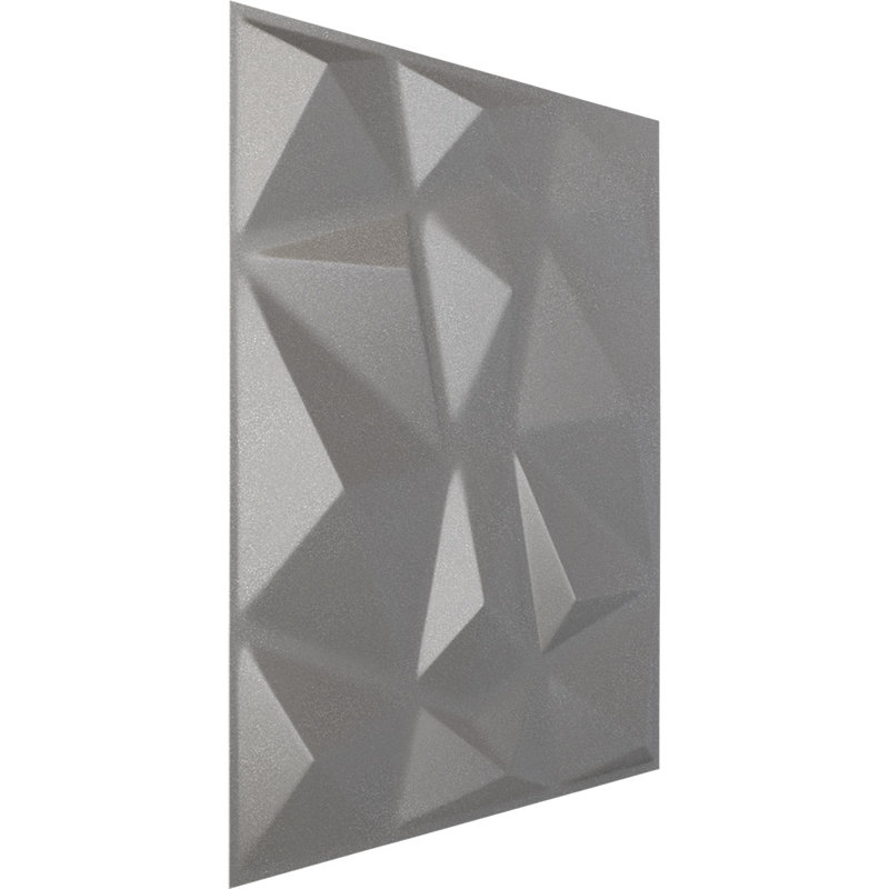 Panneau mural décoratif 3D Niobe EnduraWall l 19 5/8 po x H 19 5/8 po, acier foncé métallique (couvre 2,67 pieds carrés)