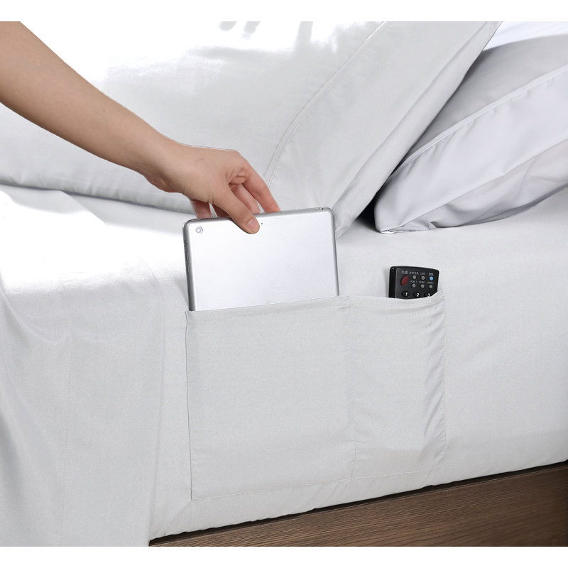 Swift Home Smart Pocket 4-Piece Sheet Set - Essential 1800 Series Microfiber - Fits Mattress up to 14" Thick - Convenient Storage, Peach Fuzz, Durable, Easy Care