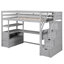 Lit mezzanine simple avec bureau, tablettes et escalier de rangement robuste gris-1676441816-1676441823