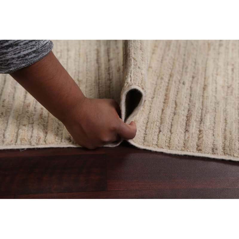 One-of-a-Kind 4'1" x 6'5" New Age Rectangle Wool Area Rug in Beige