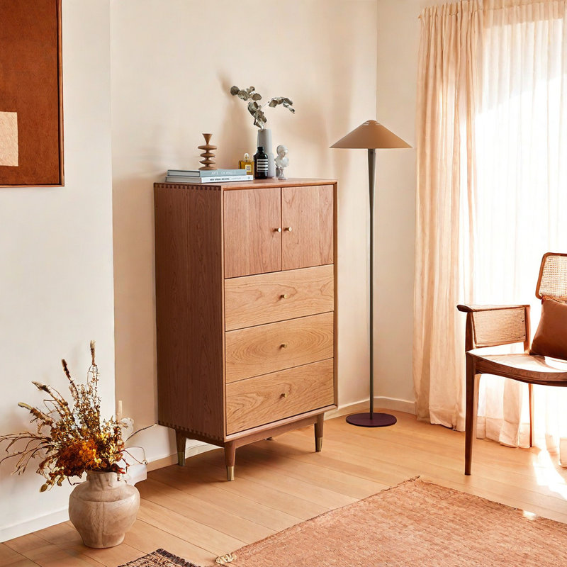 Armoire décorative moderne en bois de cerisier simple pour chambre à coucher