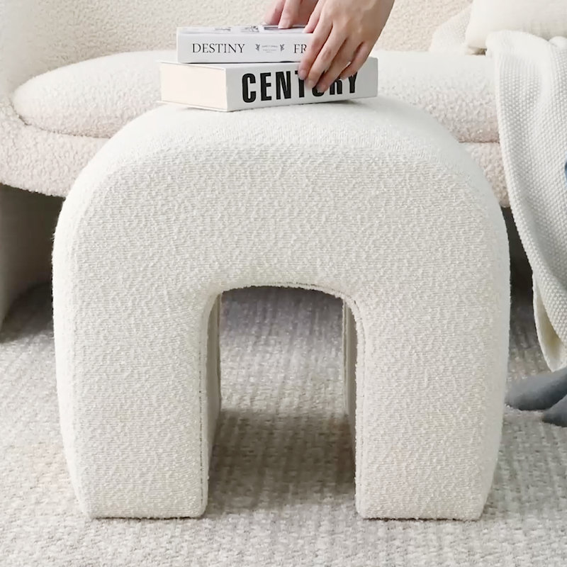 Keison 18" H Boucle Rectangle Ottoman