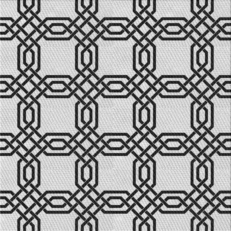 Tapis gris/crème tissé à la machine, Carré 8 pi