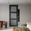 Porte de grange coulissante cachée à panneaux en bois manufacturé et en verre givré Avon 3 Lite sans panneau de base avec trousse de quincaillerie d'installation Avon-107440118-107440119