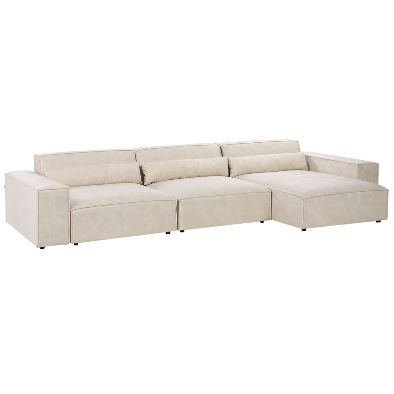 Boleslovas 3 Seater Sofa & Chaise, Beige, Left Hand Facing