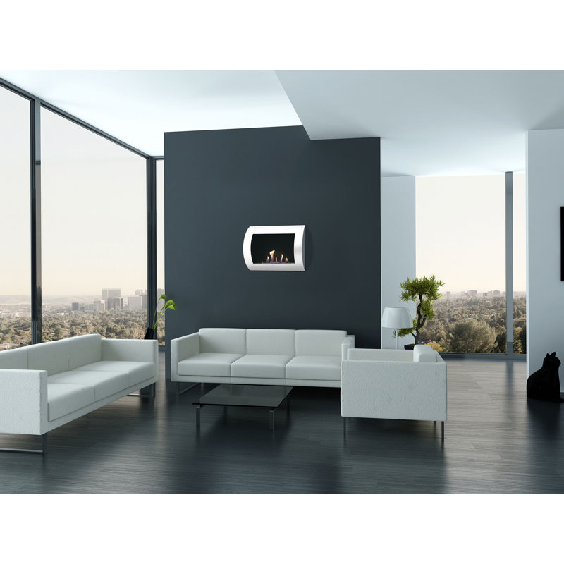 Aubree Belfry Heating 60cm W Silver Bio-Ethanol Fireplace
