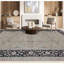 Tapis gris et noir noué à la main de haute qualité