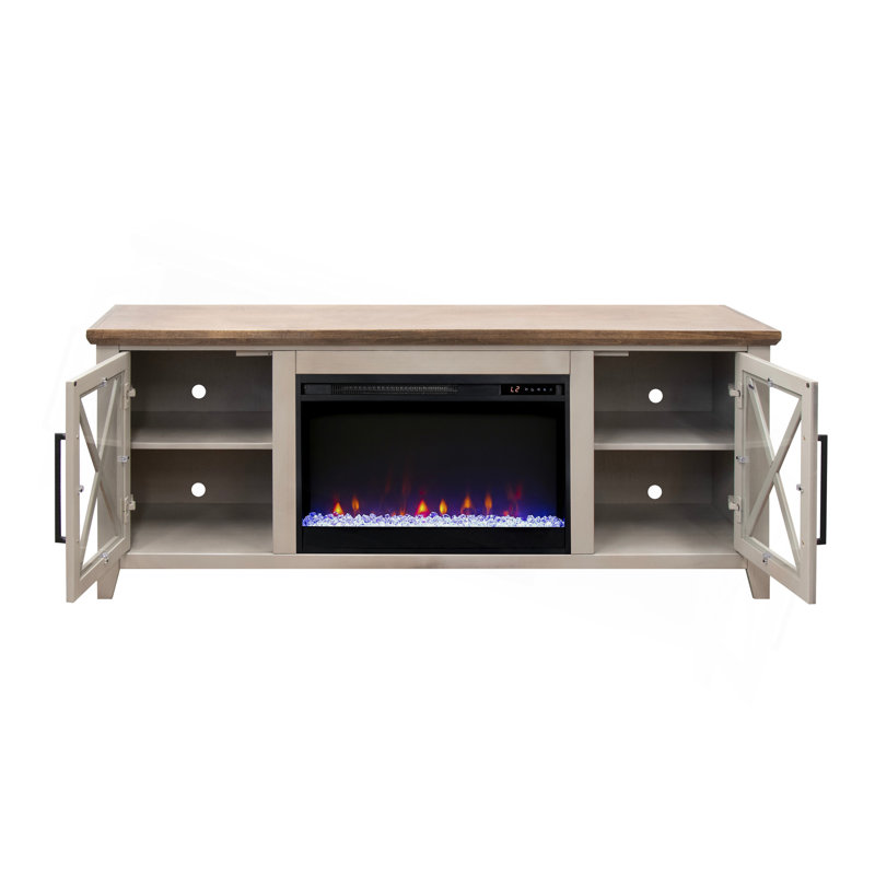 Meuble télé avec foyer 66 po Ithaca, Beige