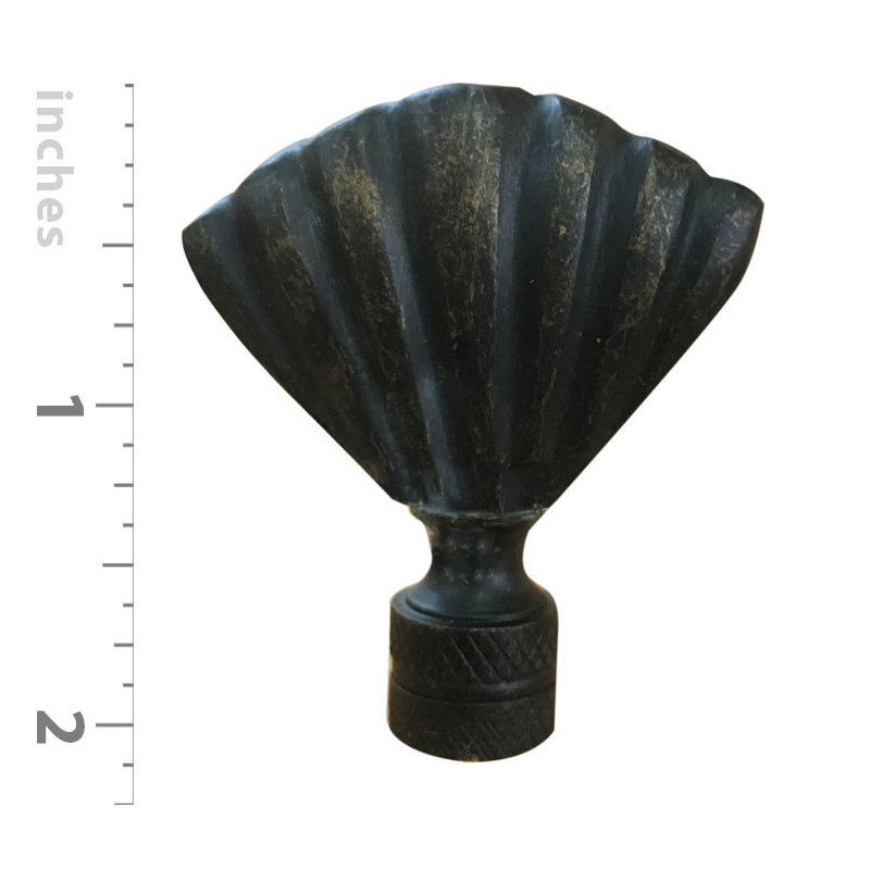 Fleuron coquillage pour abat-jour, Noir