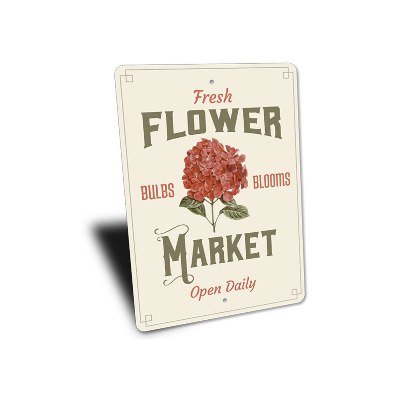 Panneau en aluminium Flower Market, H 14 po x l 10 po x P 0,04 po