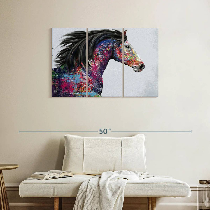 Huile de cheval de course, H 24 po x l 38 po