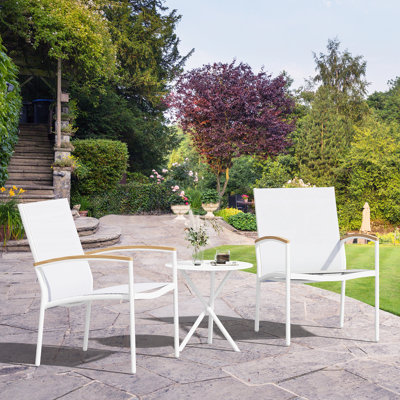 Happel Square 2 - Person 17.71" Long Bistro Set with Cushions