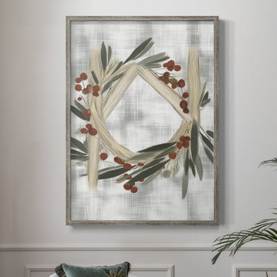 «Christmas Holiday Art CCXCV», reproduction d'art encadrée - bois massif