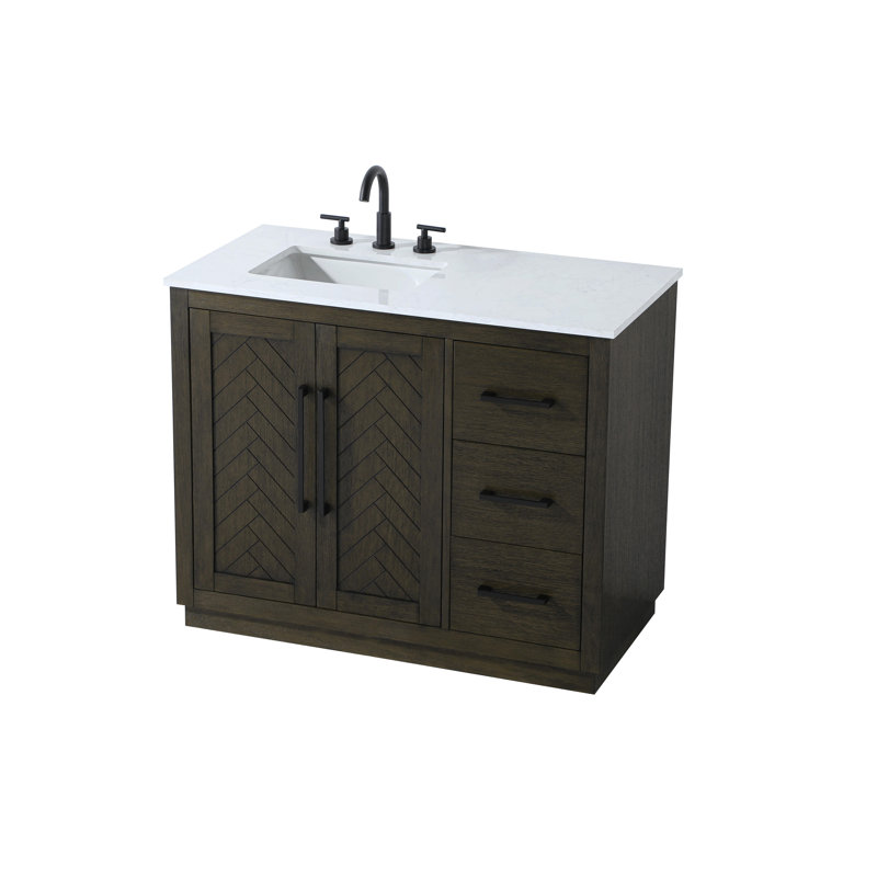 42 inch Single Bathroom Vanity, Chocolate Oak