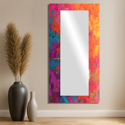 Neon Dandelion Burst In Bright Neon Pop Art II - Art mural miroir floral - imprimé sur métal