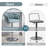 3 Piece Bar Height Set-Tempered Glass Round Table and 360°Fabric Pedestal Bar Stool (Set of 3)-1033463514