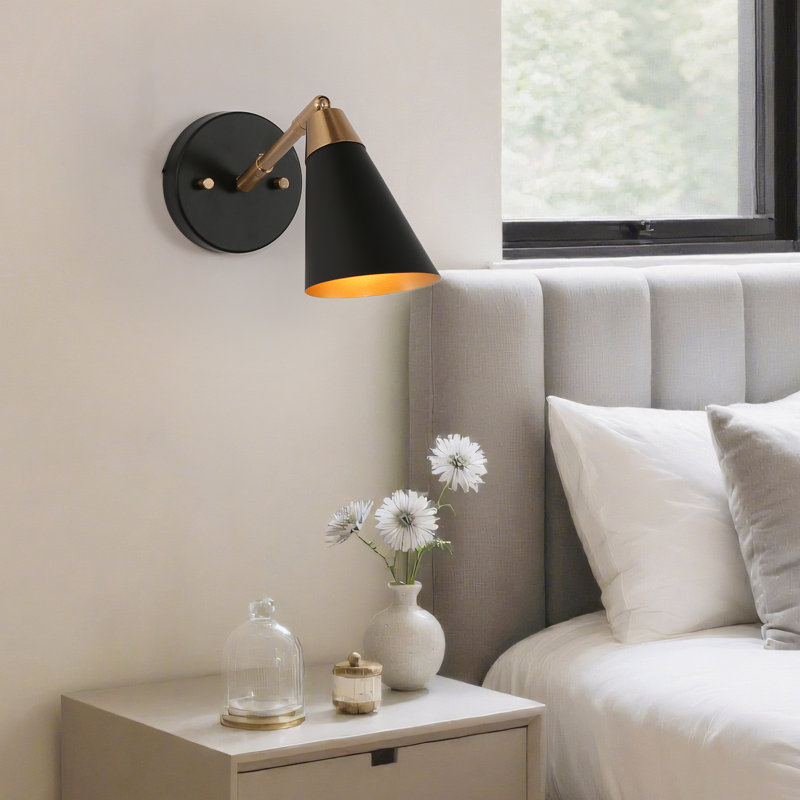  Dalisia 1-Light Dimmable Iron Armed Sconce