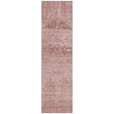 Charix Pink Washable Indoor-Outdoor Rug - LOOMLAN