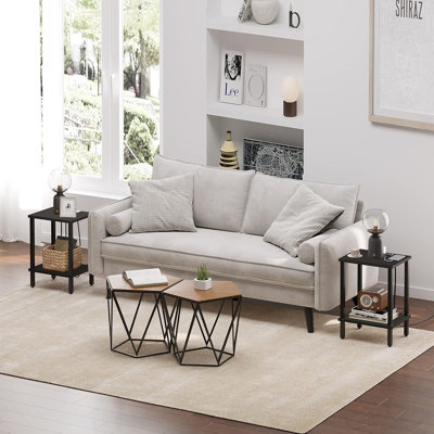 End Table, Side Table, Nightstand, 2-Tier Storage Shelf, Sofa Side Table For Small Space, Living Room, Bed Room Black TB01BK034