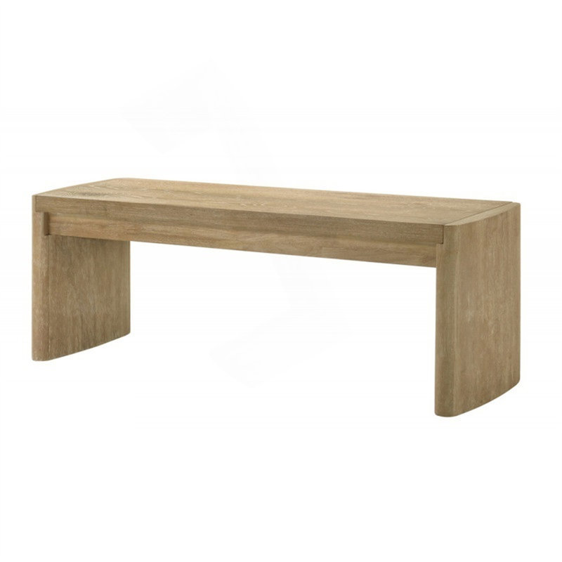 51 Inch Oak Finish Wood Bench, 18.5" H x 50.5" W x 16" D, Light Brown