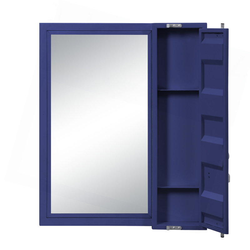 Miroir de salle de bain de style industriel, Bleu