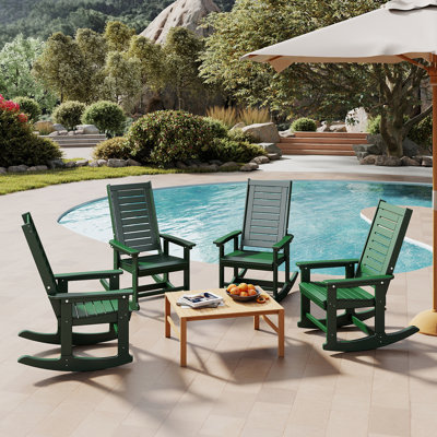 Chaise berçante d'extérieur Hdpe (ensemble de 4)