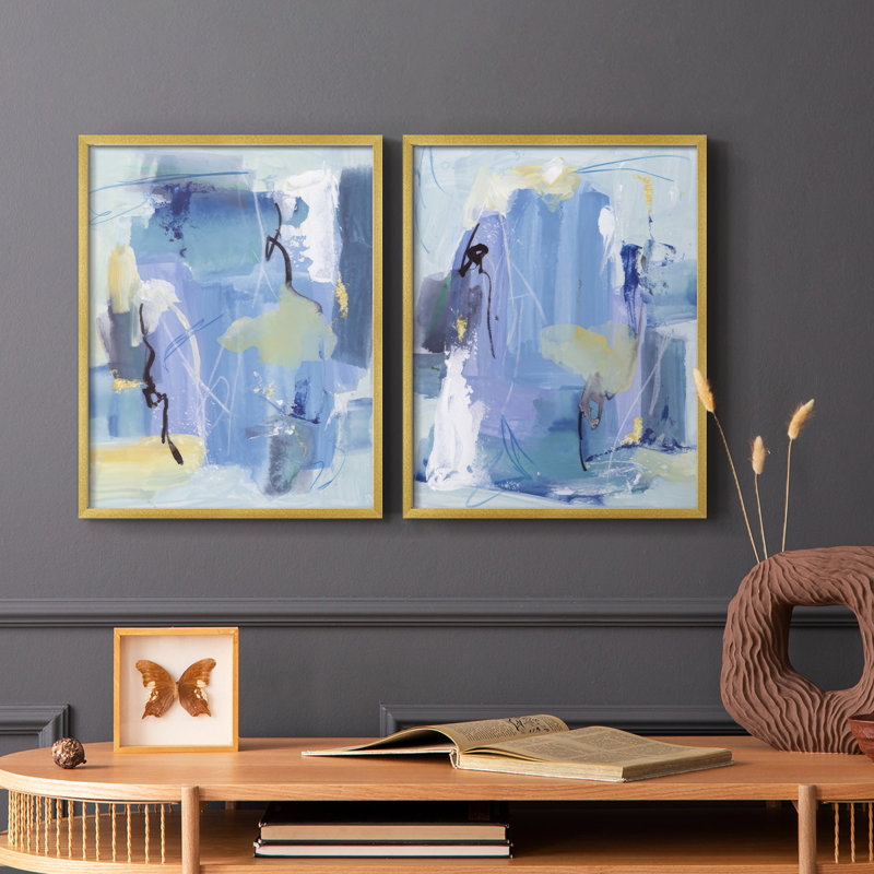 «The Whispering Sea I», reproduction encadrée de qualité supérieure - prête à être accrochée - aucun clou requis - aucun clou requis