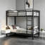 Lit superposé simple au-dessus de simple TG en métal pour les adolescents et les adultes, peu encombrant / sans bruit de sommier, noir-634349163