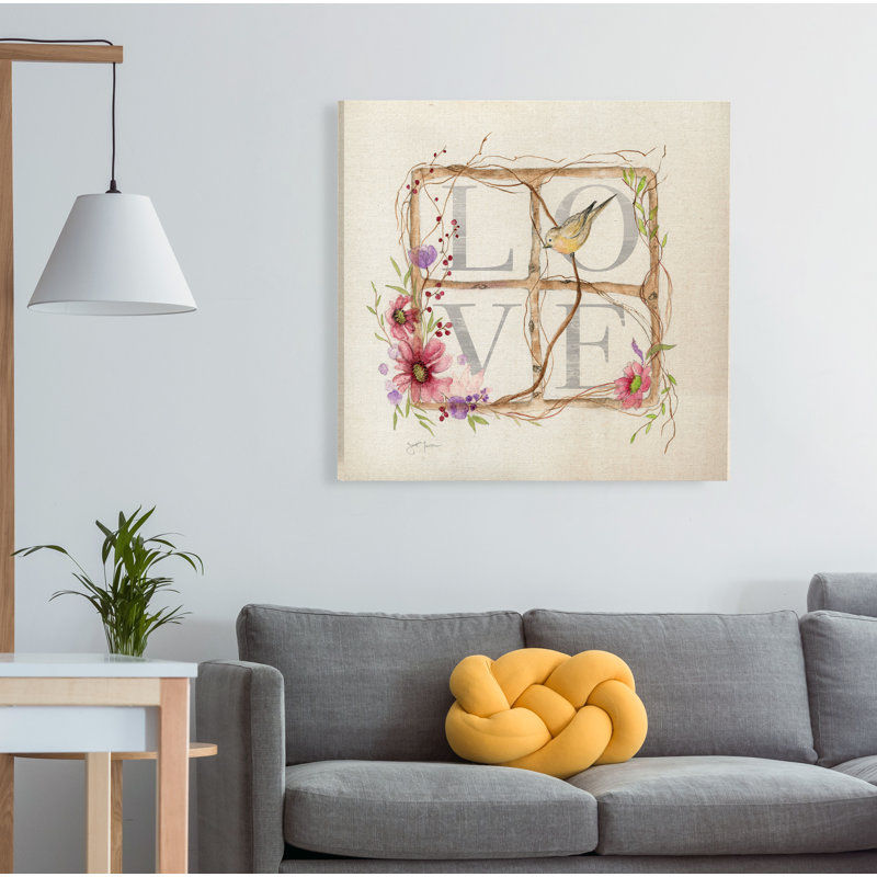 « spring love », peinture sur toile tendue, H 10 po x l 10 po x P 1,5 po