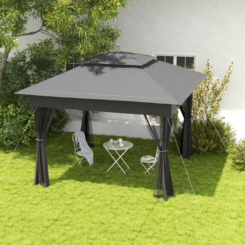 Outsunny 11' X 11' Pop Up Canopy, Dark Gray, Dark Gray