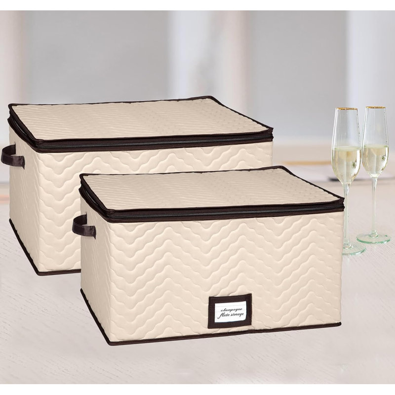 Boîte de rangement pour verres à vin avec séparateurs - peut contenir 12 verres à vin jusqu'à 10 po de hauteur 