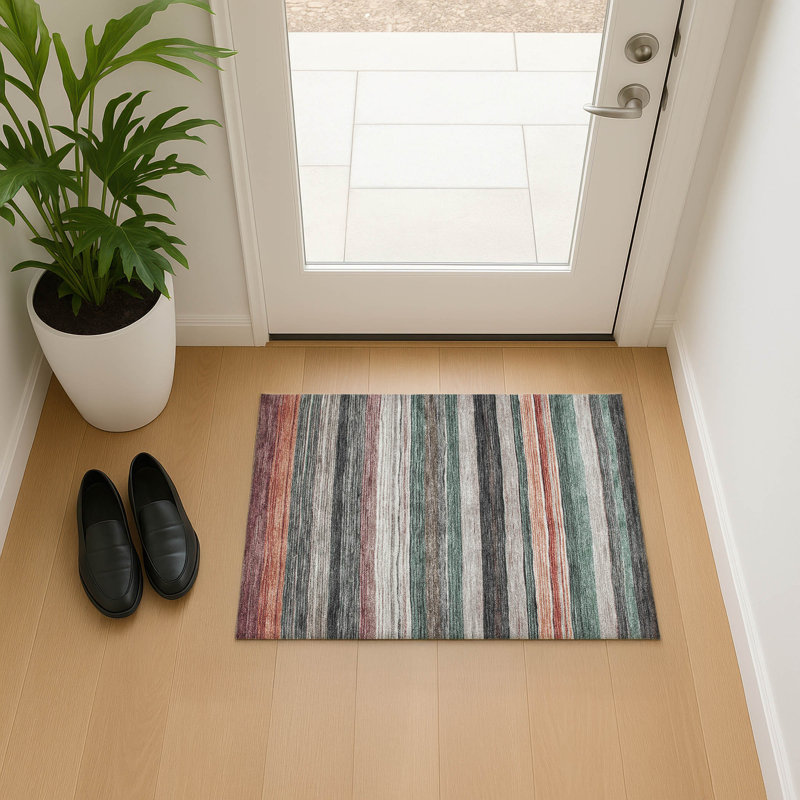 Premium Machine Washable Hedden AMF1703 Stripes Rug, Rectangle 1'8" x 2'6"